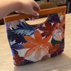 MAURIZIO TAIUTI | Vintage & Hand Painted Floral Leather Fold Clutch